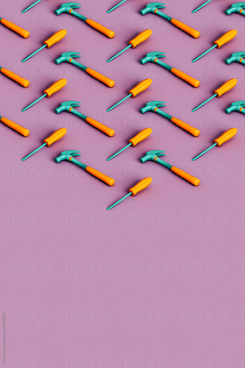 isometric view of Hammers and screwdrivers
