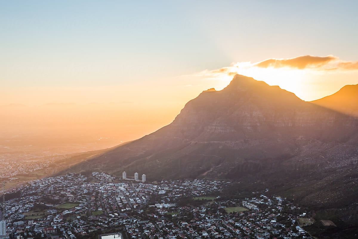 Cape Town at dawn seen from Lions Head