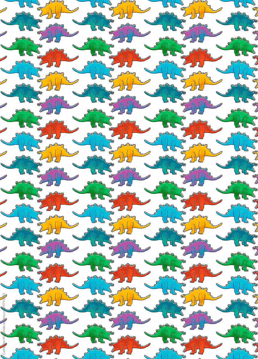 Bright Colourful Dinosaur Pattern