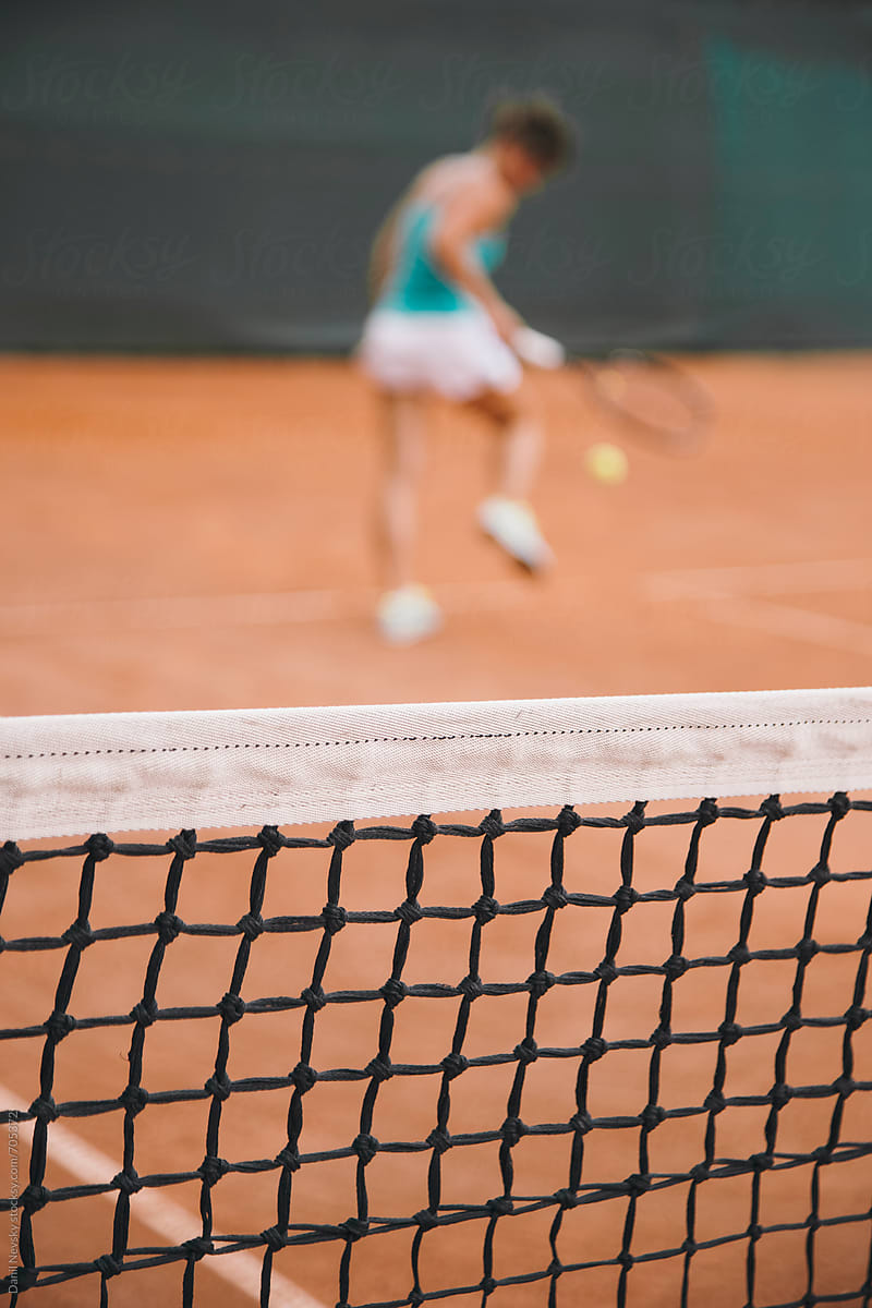 Closeup of the tennis net