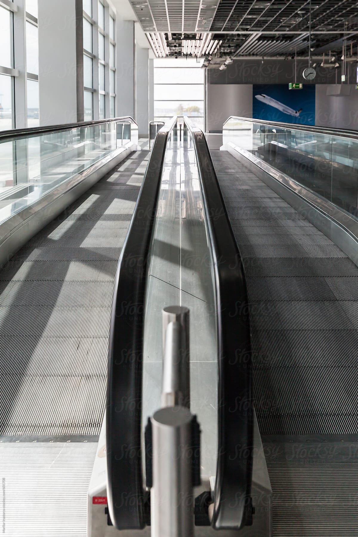 Moving walkway at an airport