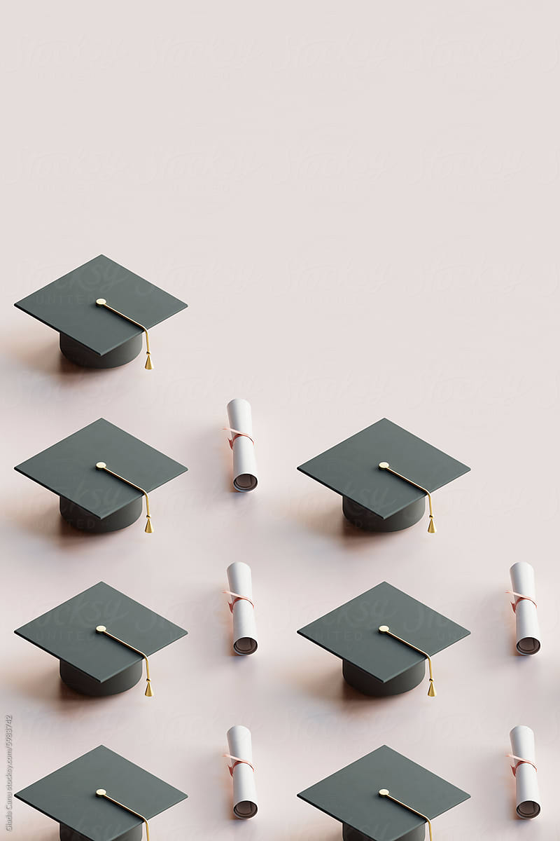 Multiple Graduation Caps and Diplomas Pattern