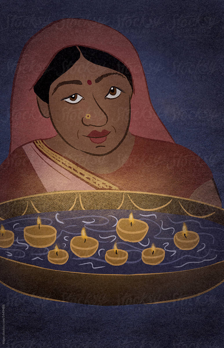 A woman celebrates Diwali