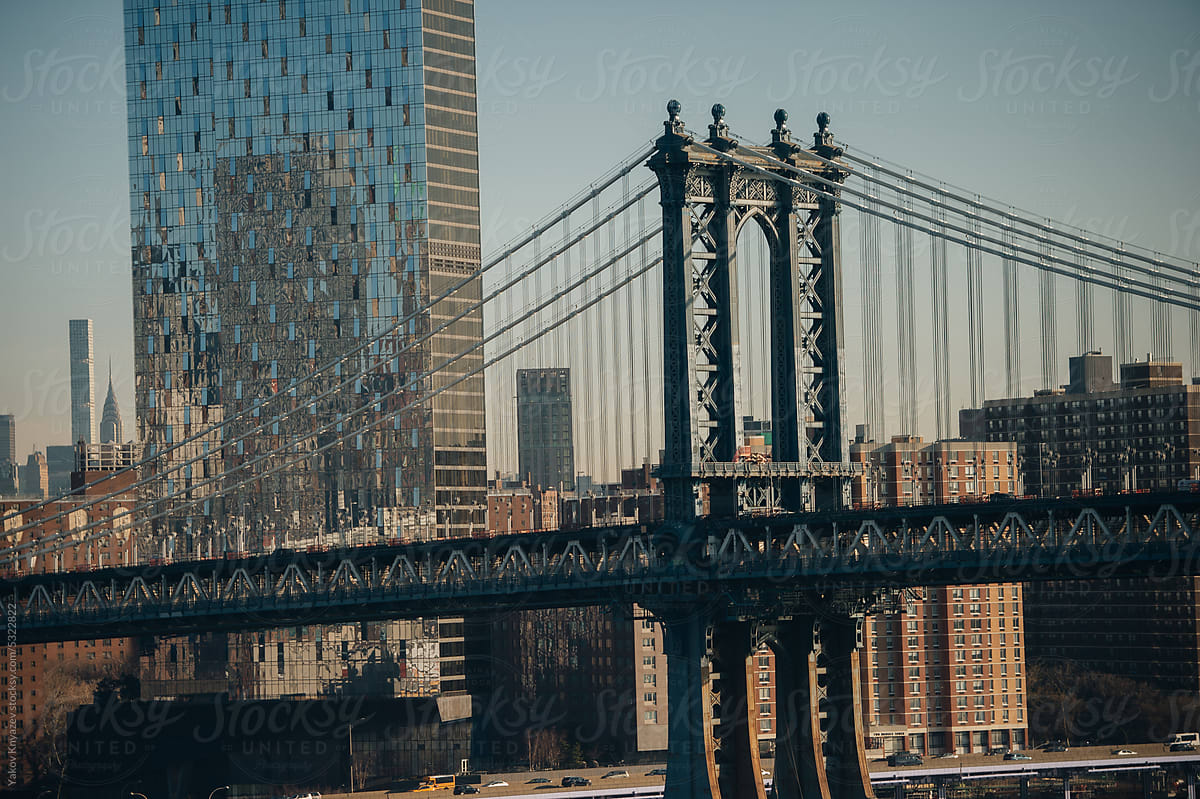 Manhattan Bridge and Urban Reflections