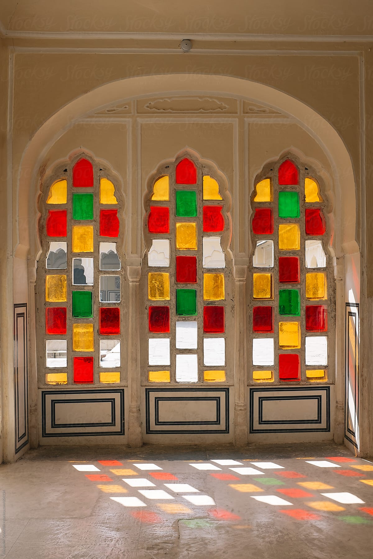 Stained Coloured Glass Window