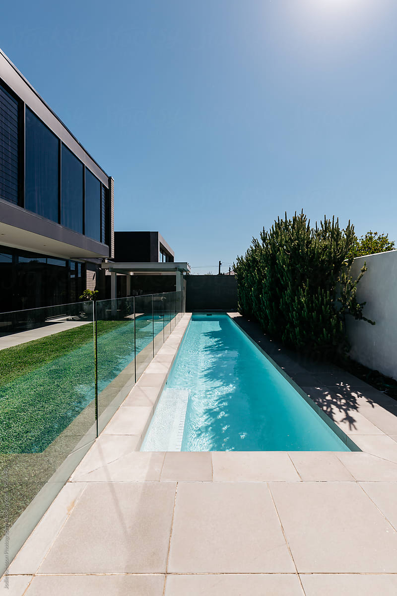 Luxury lap pool in an architect design home