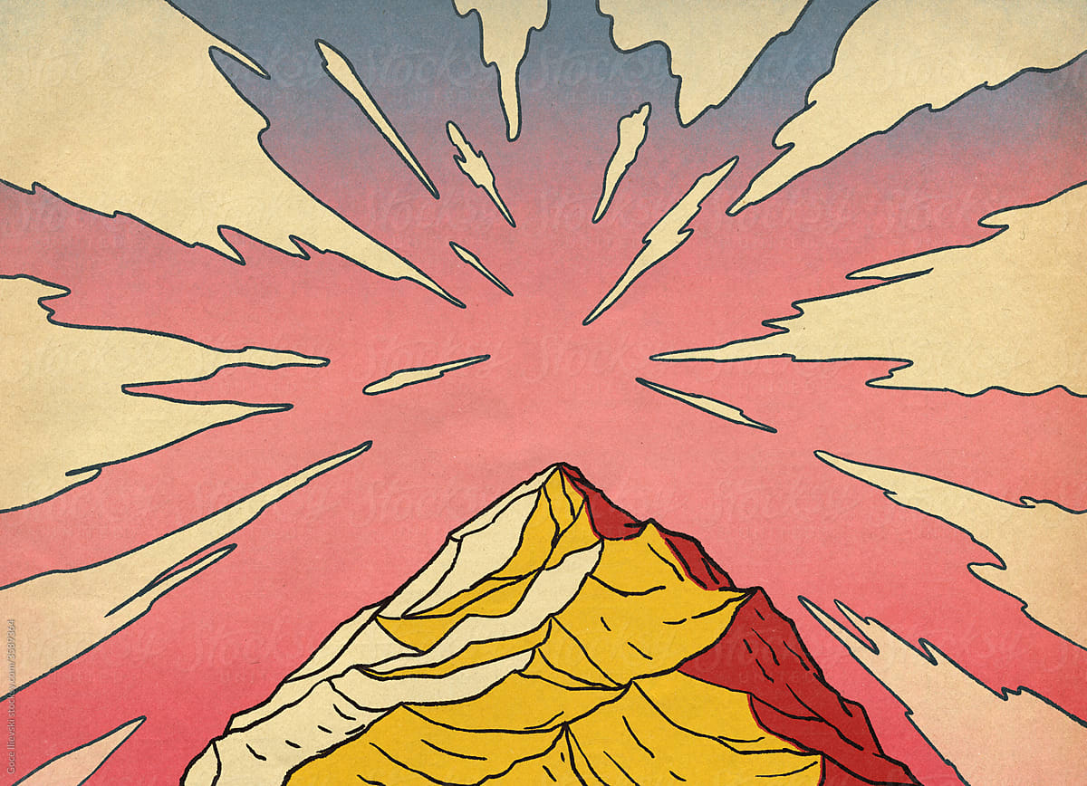 Rocky Mountain Peak Illustration
