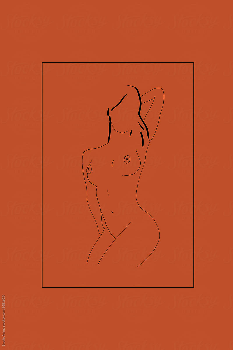 Nude female body silhouette