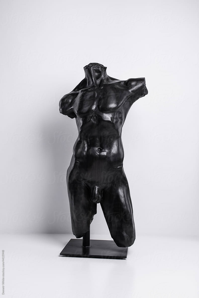 Metal sculpture of human body