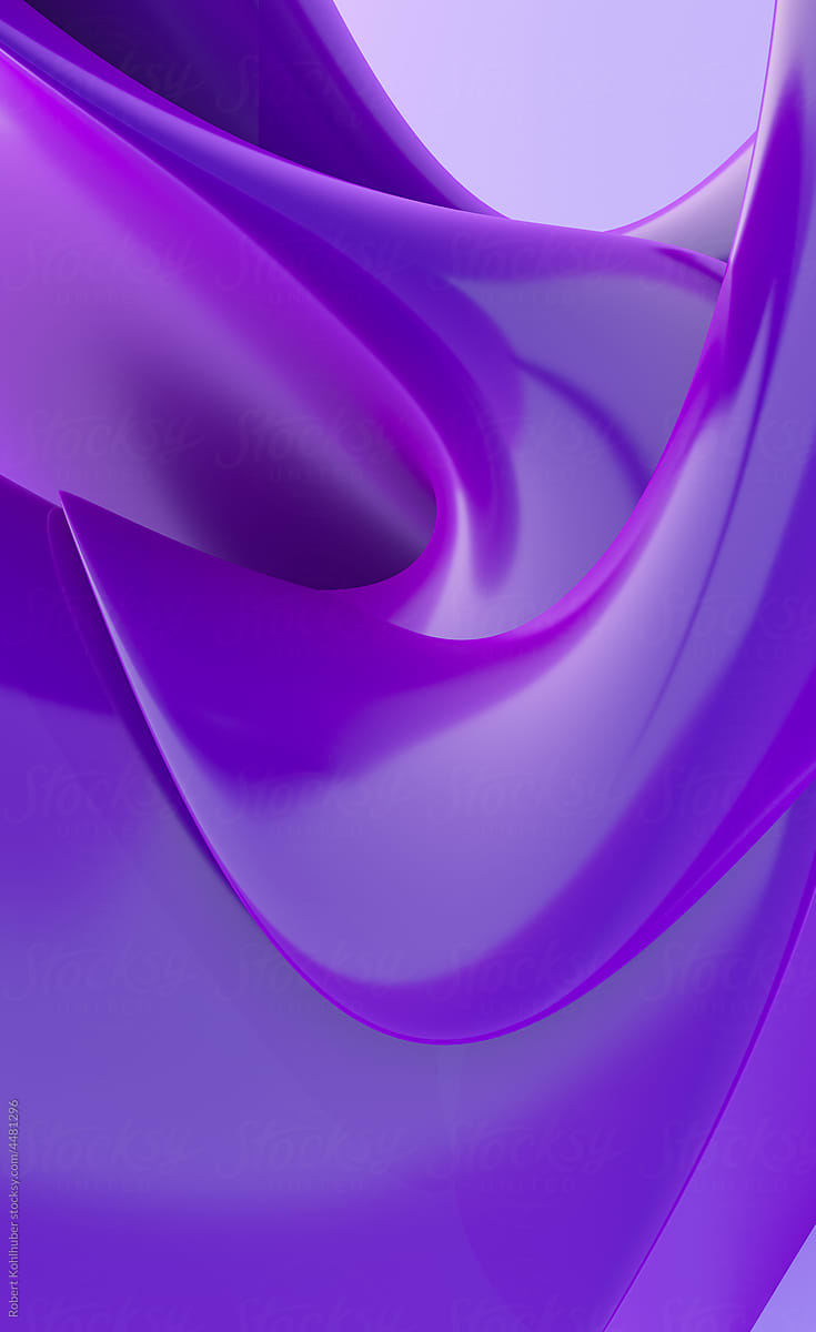 3D render of an abstract purple sculpture