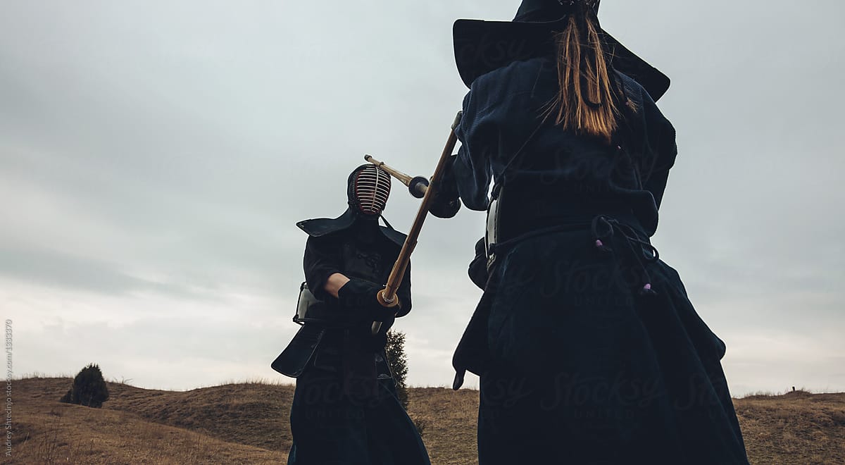 Japanese Kendo Fighters on wastelands.