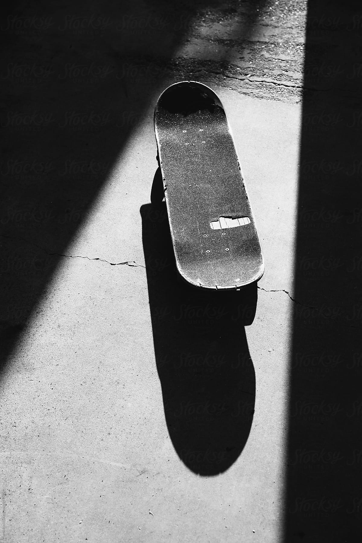 Black and white skateboard