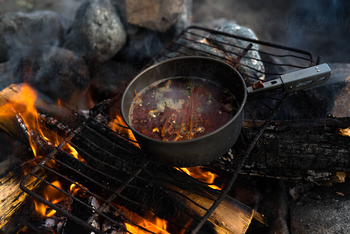 Cooking Outdoors on campfire