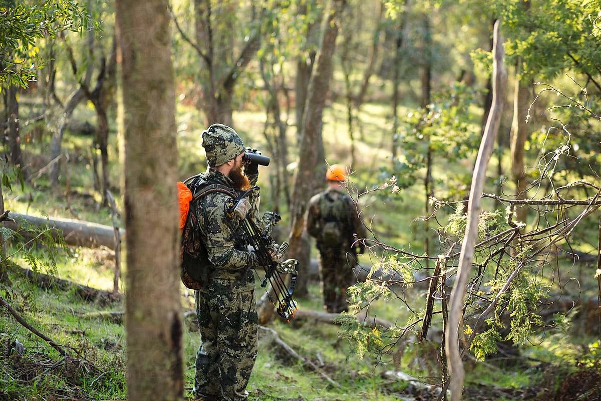 Two Deer Hunters in the Bush