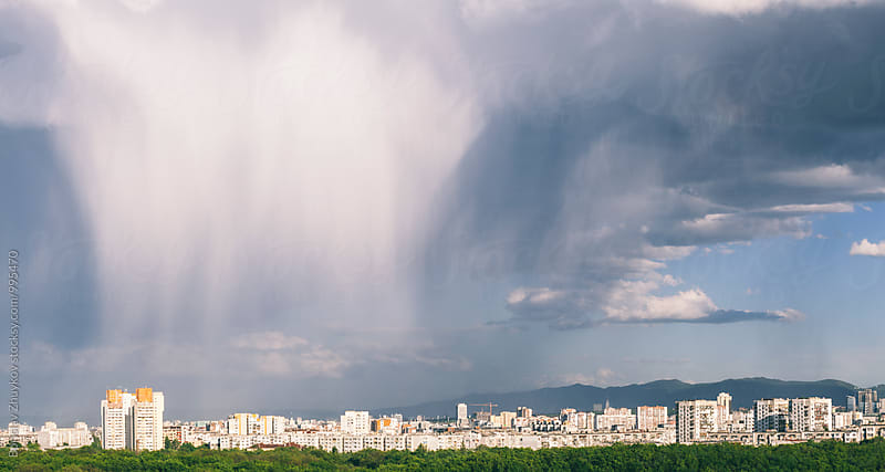 Storm weather above the city