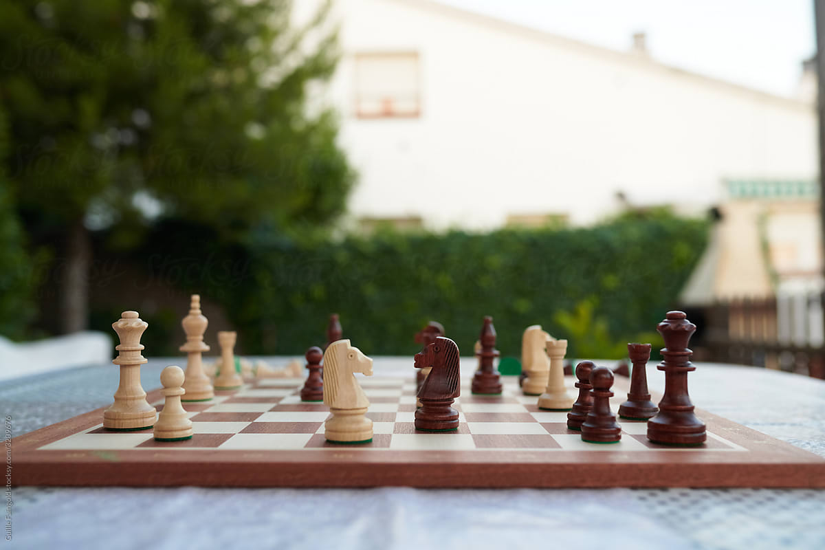 Chessmen on chessboard