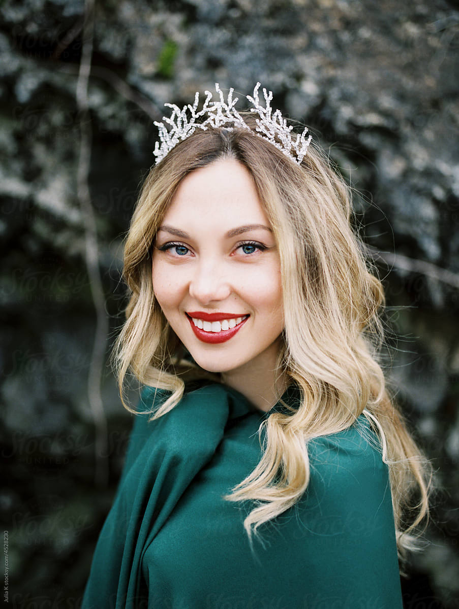 Portrait of Smiling Woman With Tiara