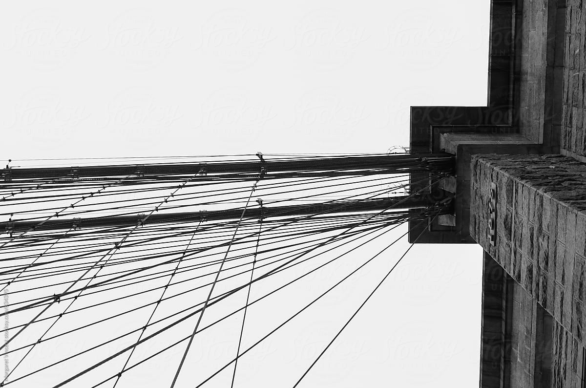 Brooklyn Bridge, where the cables come together