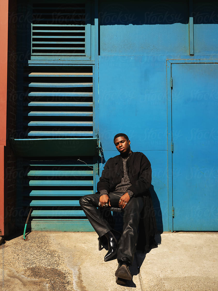 Portrait Of A Black Fashionable Man outside