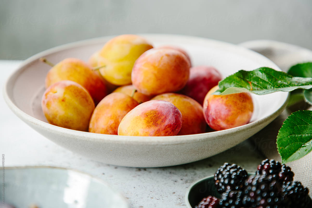 Victoria plums and other late summer fruit.