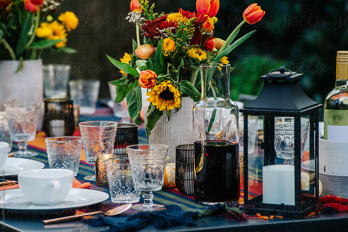 Fall Patio Dinner Party Tablescape