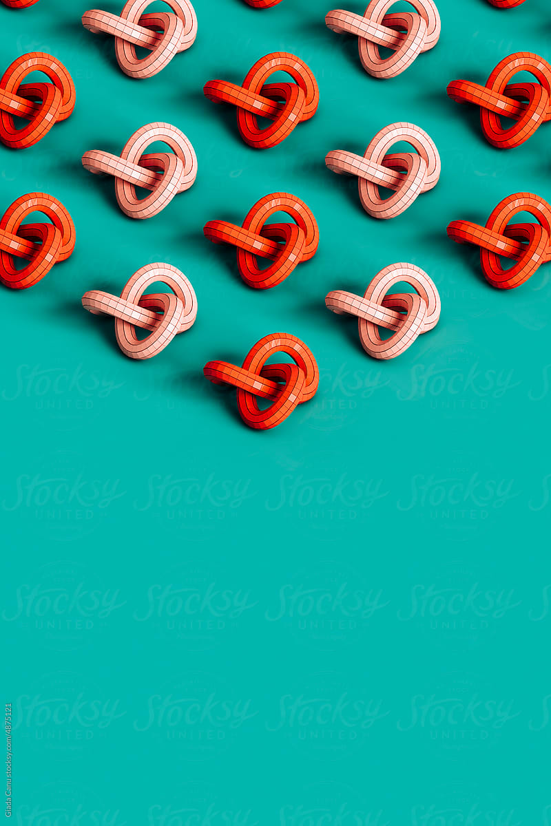 isometric view of many abstract knots