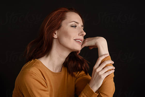 Profile Of A Woman With Beautiful Long Neck by Stocksy Contributor Amor  Burakova - Stocksy