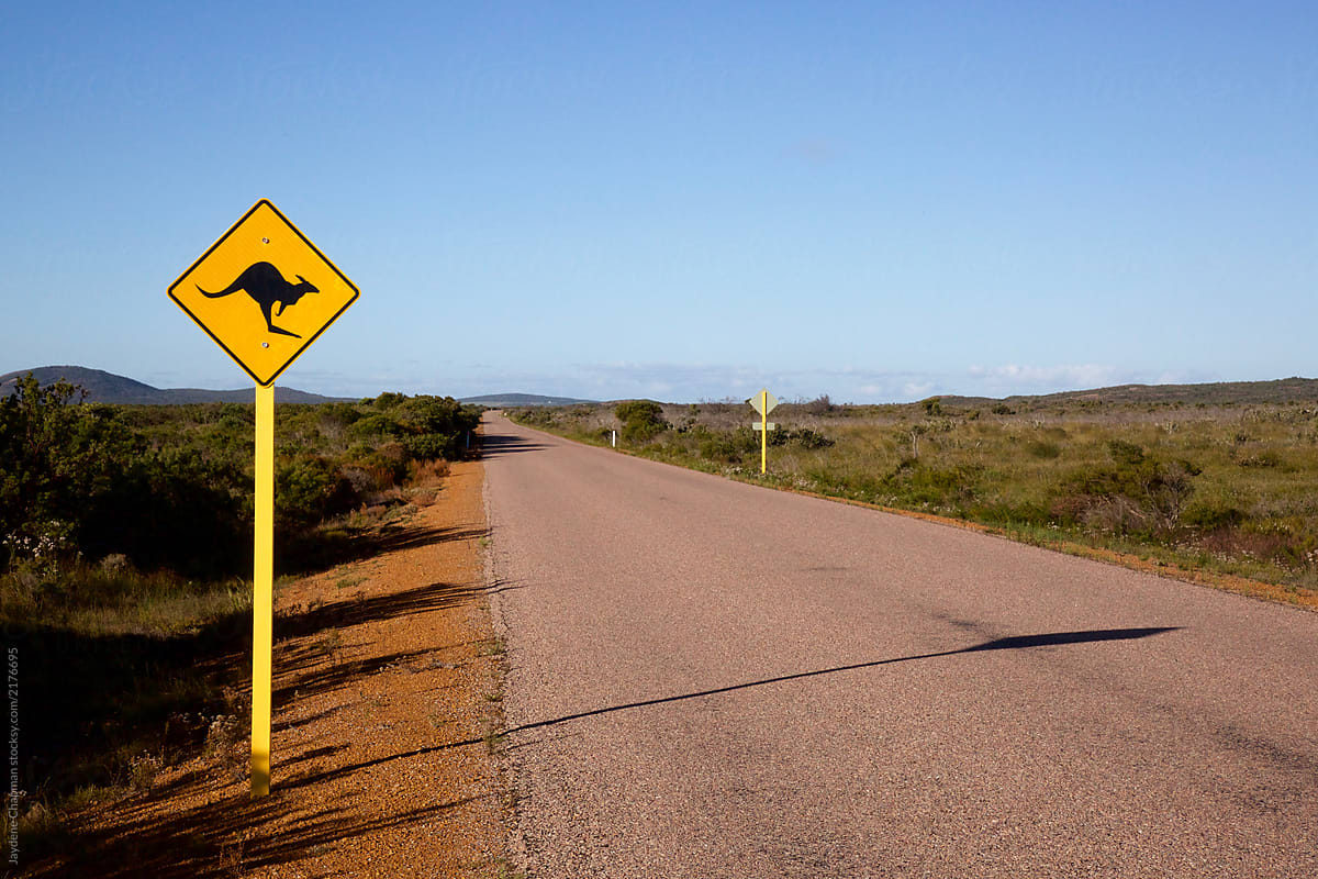 Iconic Australian Kangaroo Road Sign