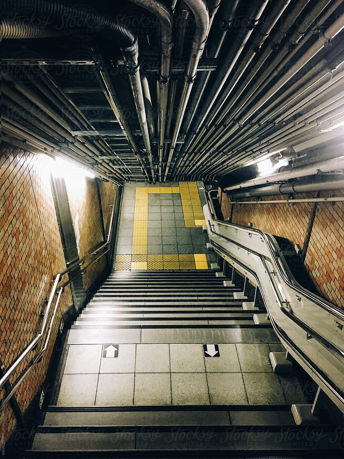 Stairs Leading Down to Tokyo Subway (Japan)