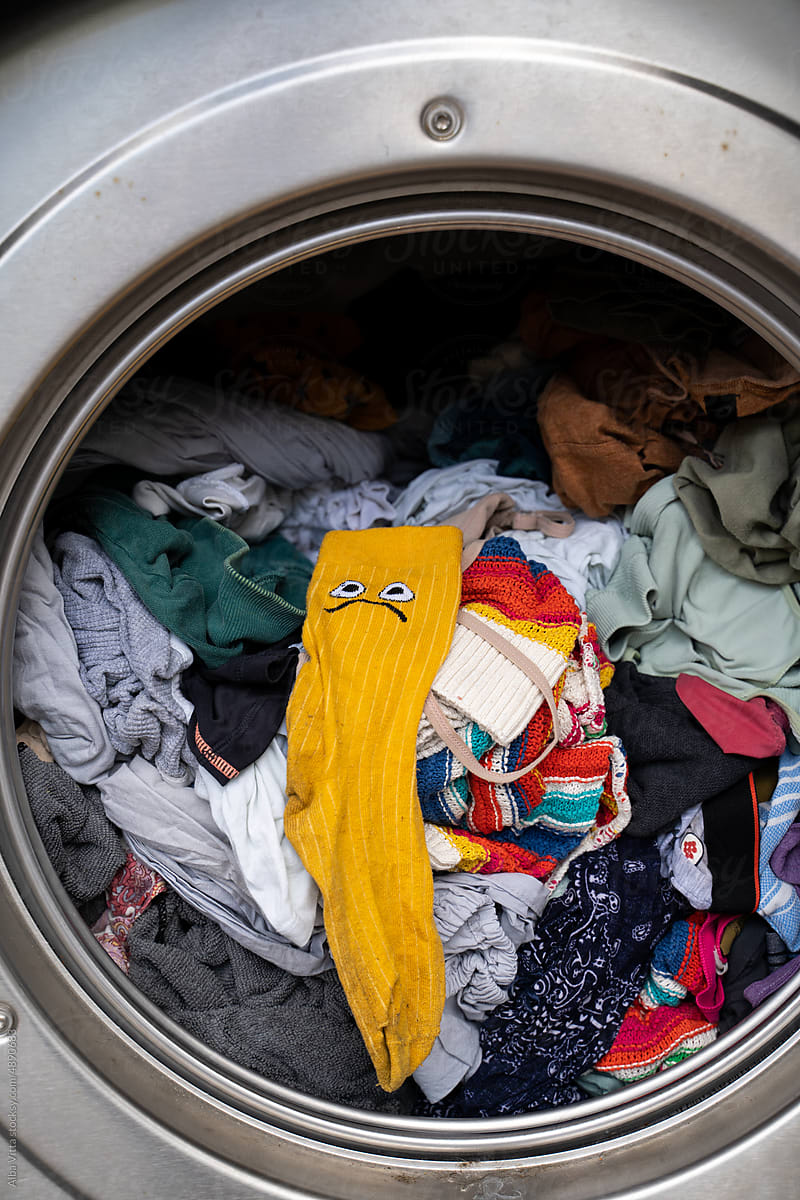 Sock inside laundry machine