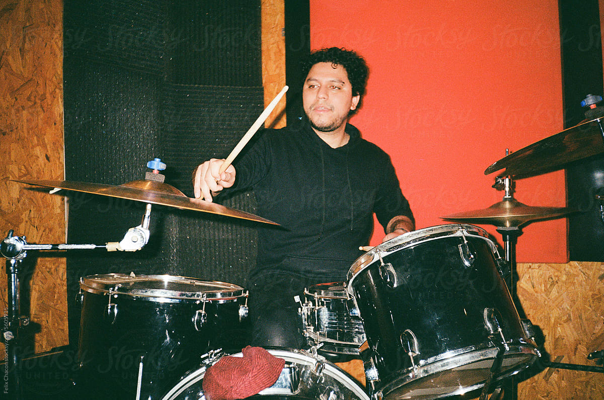 Man Playing Drums