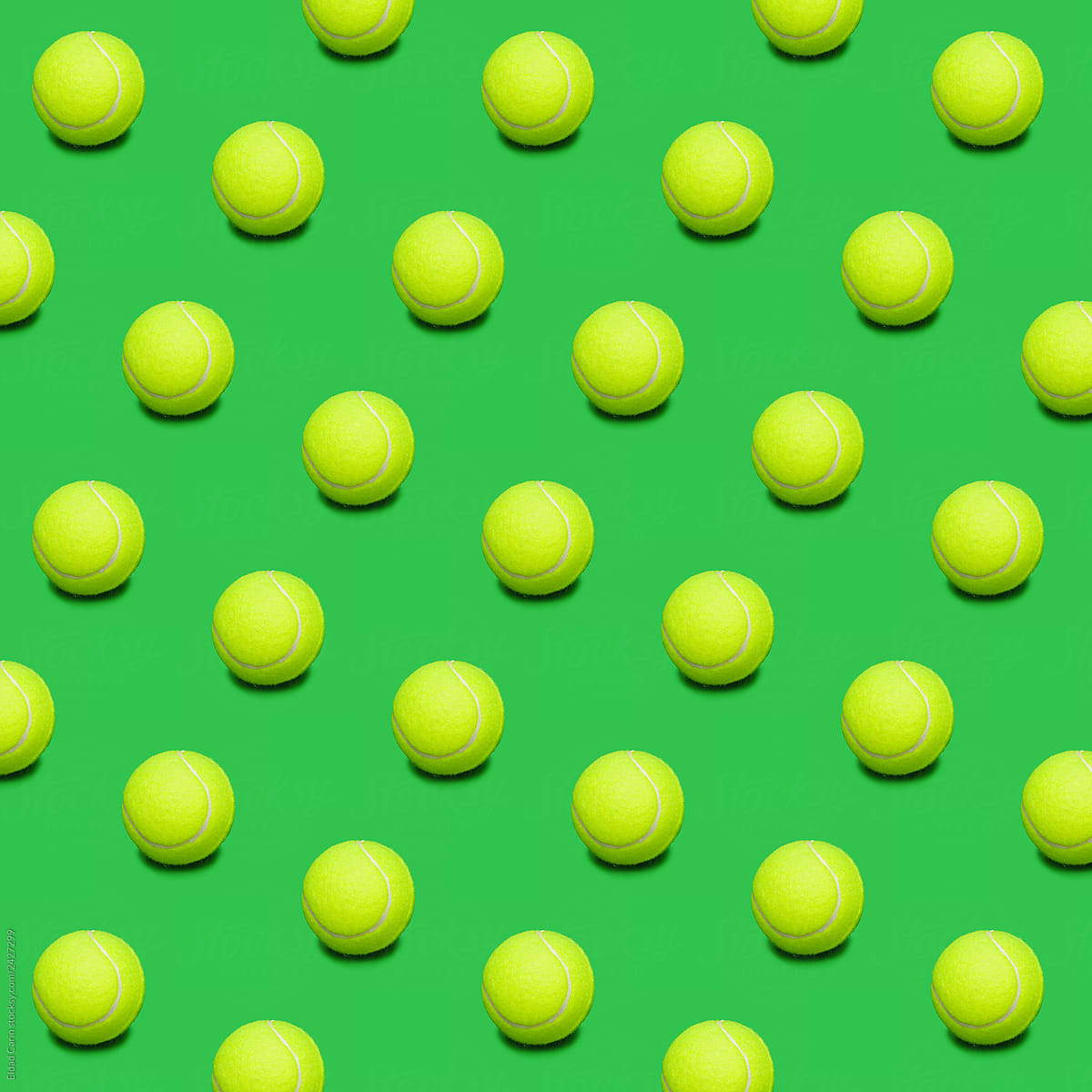 Tennis Ball Pattern on Green