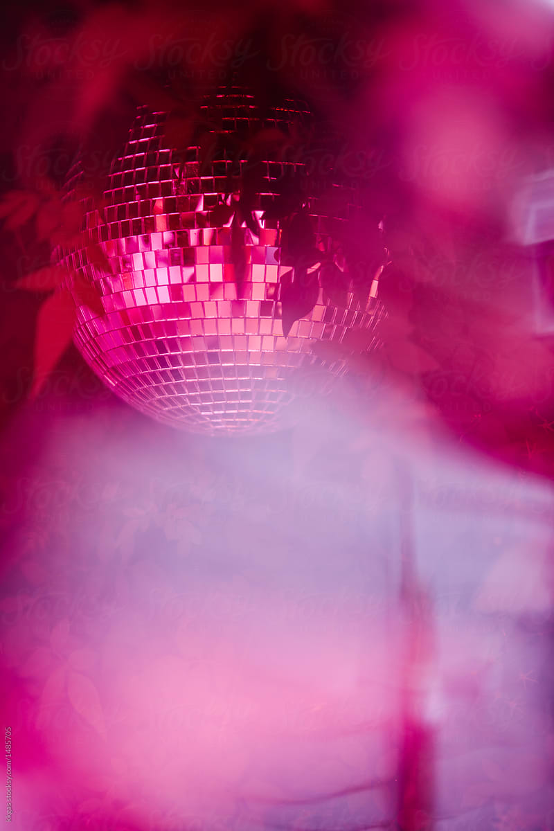 Disco ball with pink colours