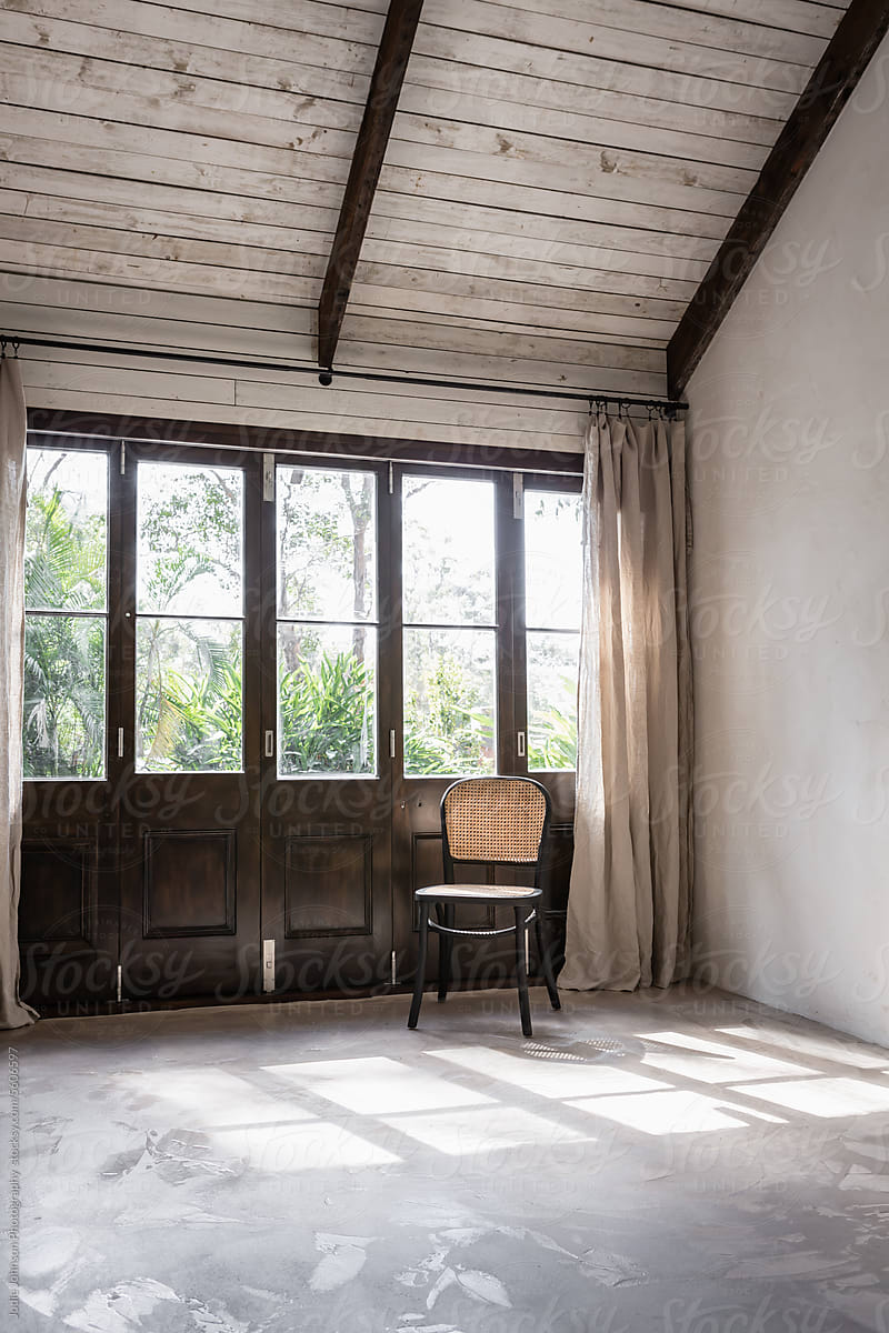 Vintage french doors in a barn studio