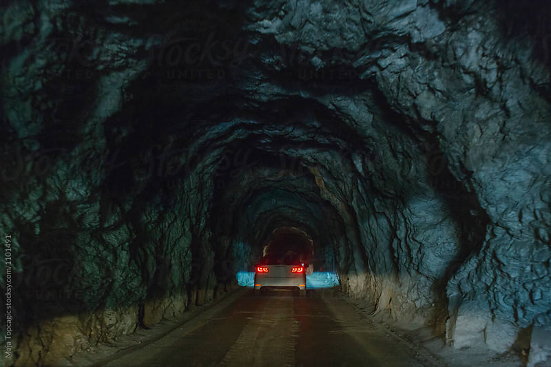 Driving through a tunnel