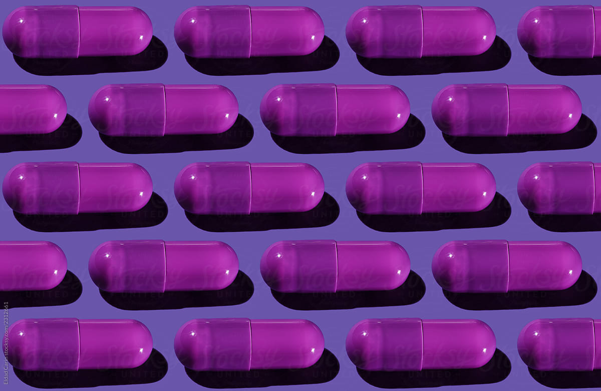 Purple Pharma Pill Pattern on Purple