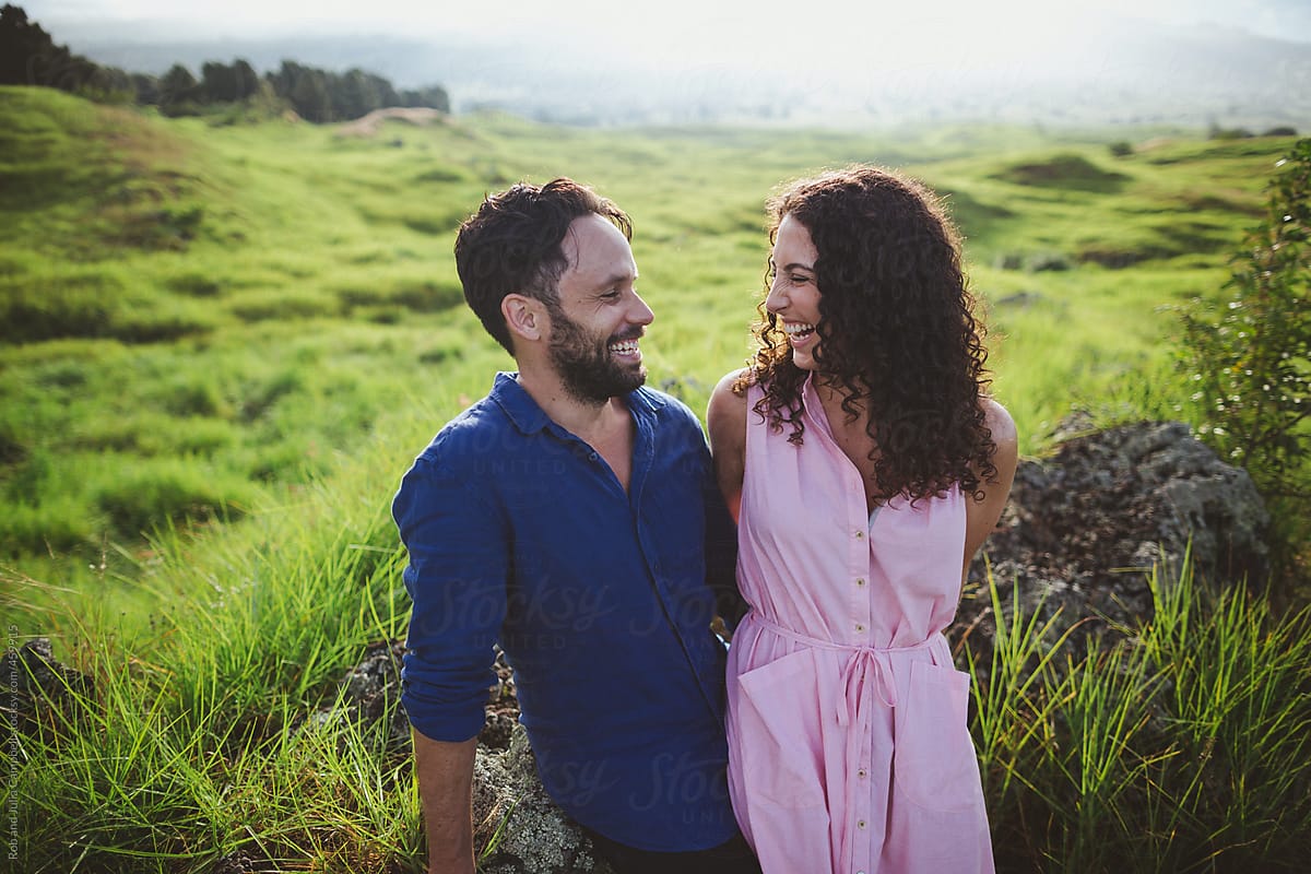 Young Couple Together Outside Laughing And Hugging In Nature By Stocksy Contributor Rob And 2690
