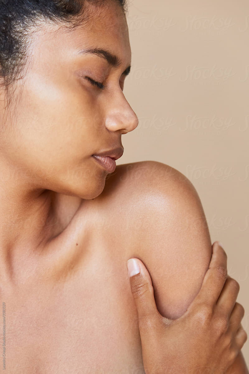 Skincare shoulder close up