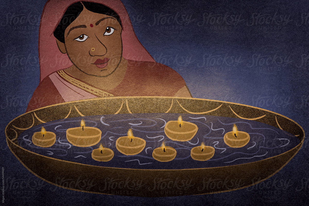 A woman celebrates Diwali