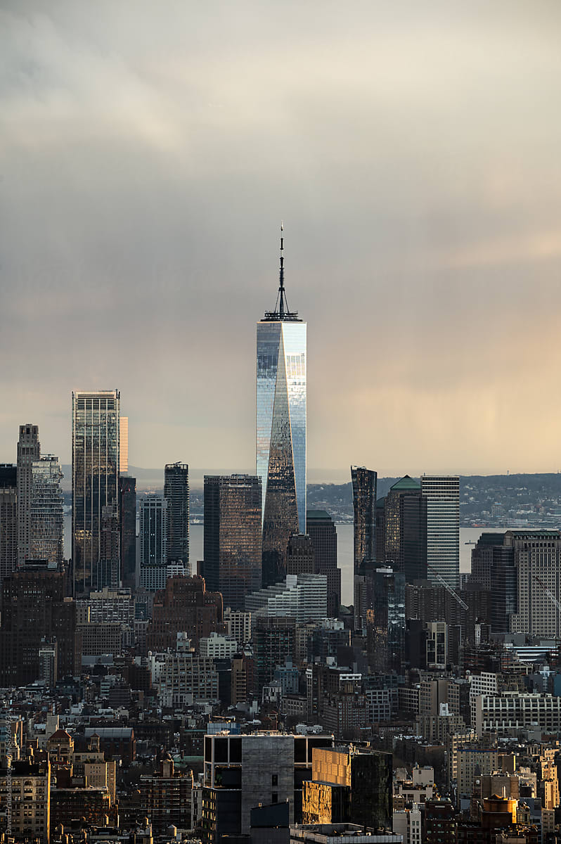 World trade center with other skyscrapers in New York city