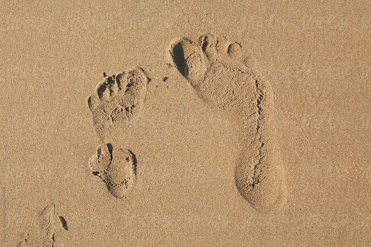 Two  different size foot prints