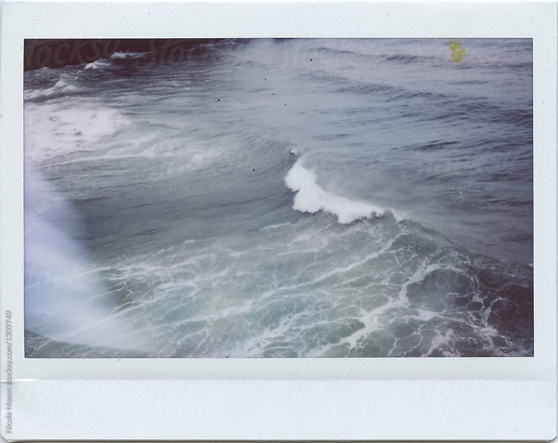 instant film photo of the ocean