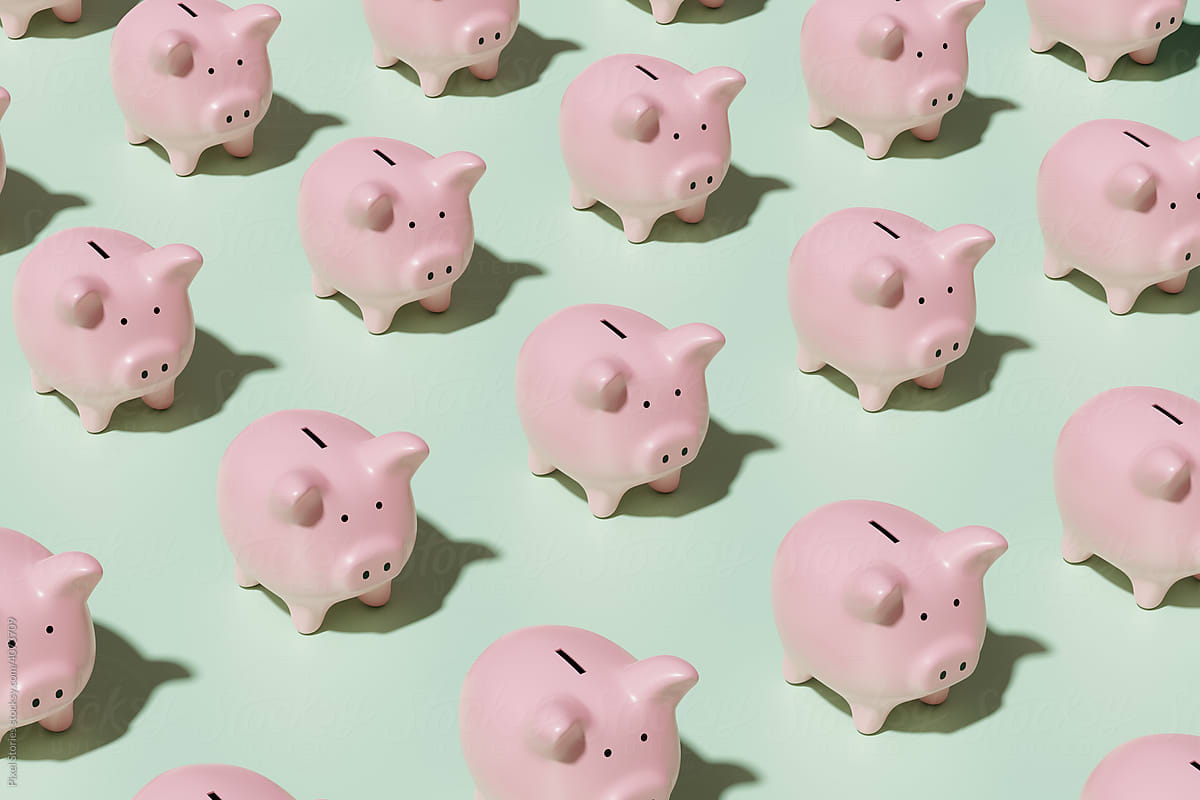 Piggy bank savings background