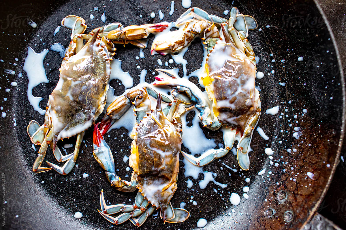 Buttermilk marinated soft shell crabs