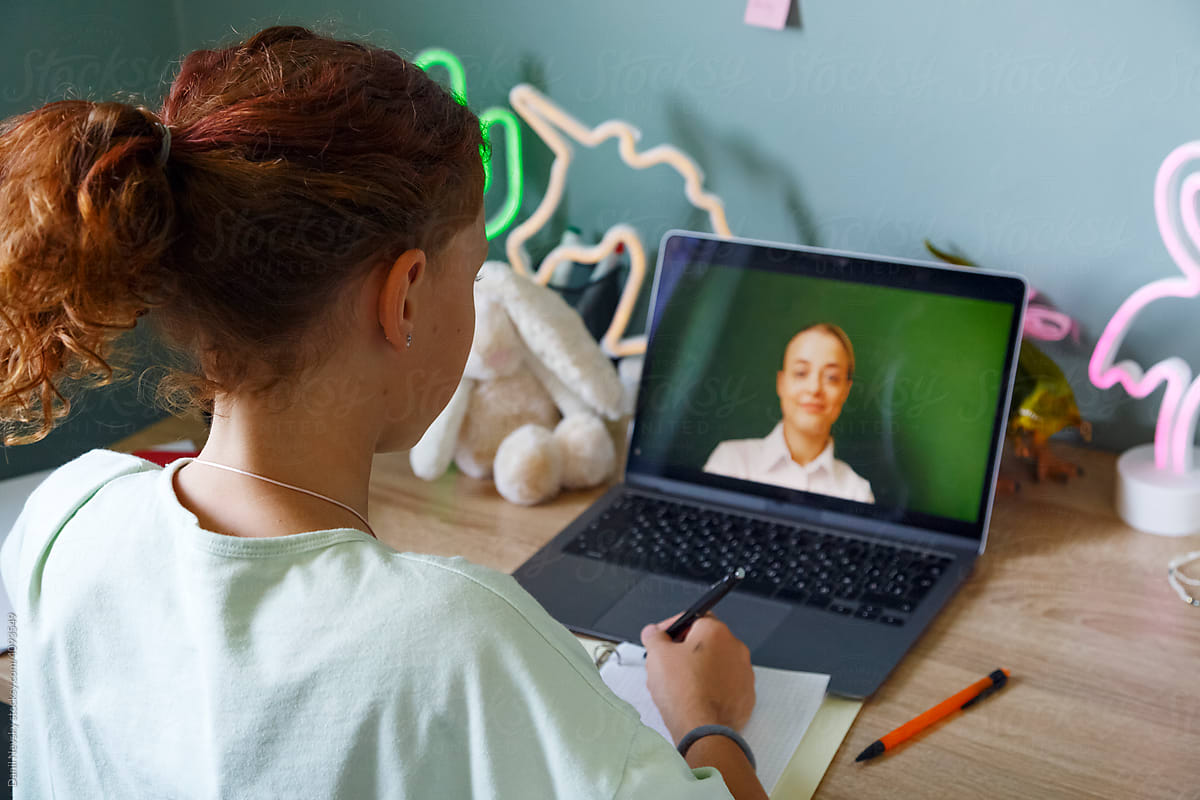 Pupil talking on video call