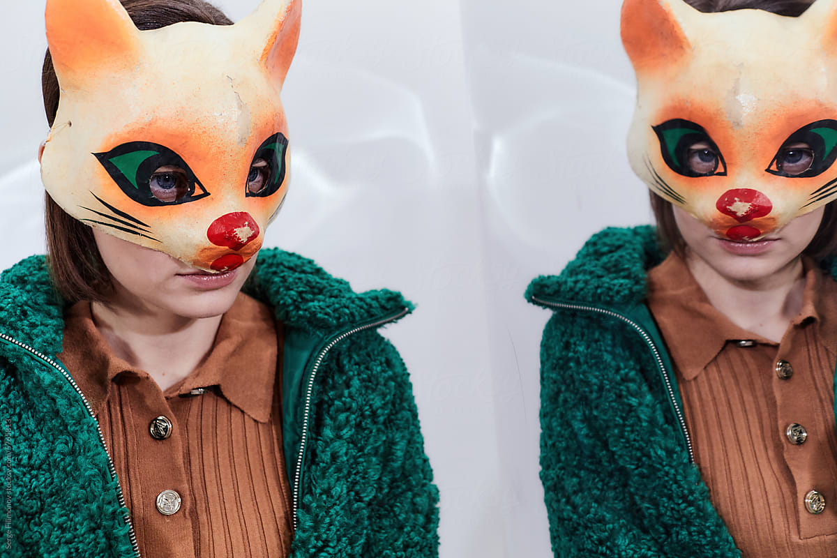 Woman in fox mask