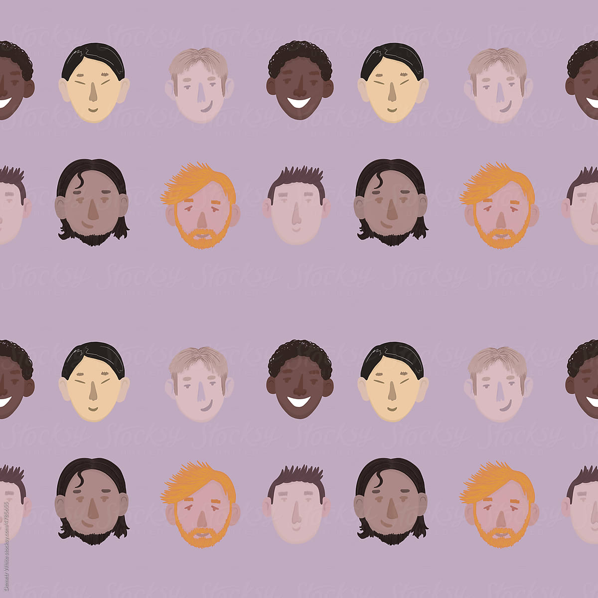 illustration of men of different nationalities and ages