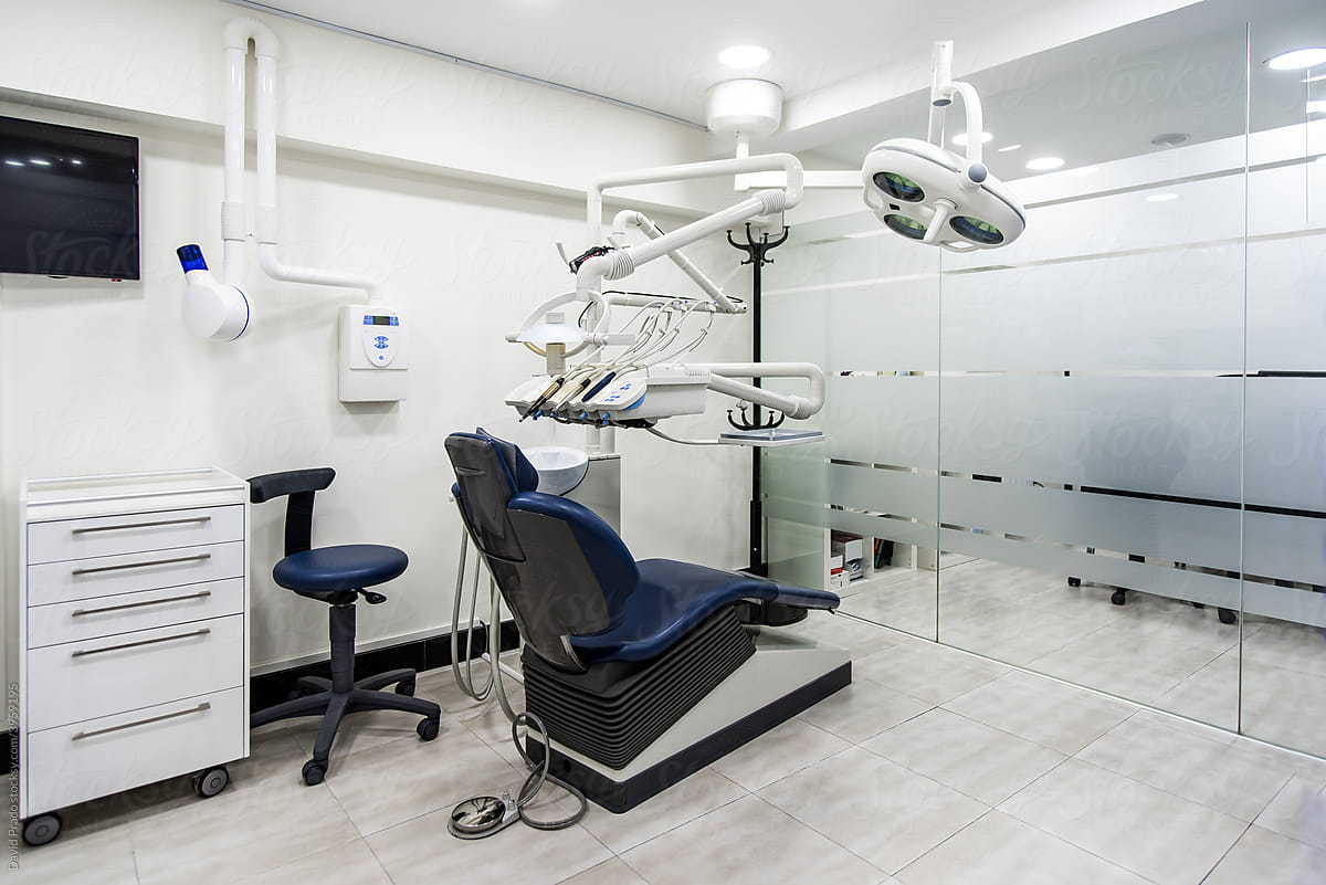 Chair in dental cabinet